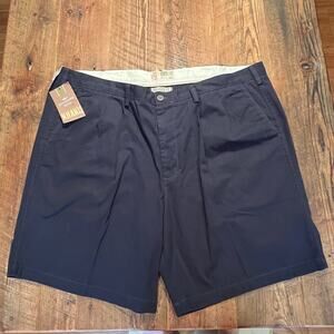 NEW Dockers Pleated Relaxed Fit Navy Blue Shorts Washed Khaki Short NWT SIZE 48